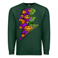 Sports Green halloween lightning bolt Premium Sweatshirt - BundleAndBundleShop