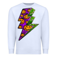 White halloween lightning bolt Premium Sweatshirt - BundleAndBundleShop