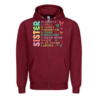 Burgundy sister beautiful loyal reliable Zipper Hoodie - MaliasSmallBusiness