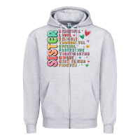 Heather Grey sister beautiful loyal reliable Zipper Hoodie - MaliasSmallBusiness