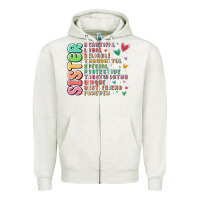 Oatmeal Heather sister beautiful loyal reliable Zipper Hoodie - MaliasSmallBusiness