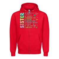 Red sister beautiful loyal reliable Zipper Hoodie - MaliasSmallBusiness