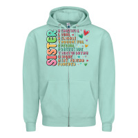 Seafoam sister beautiful loyal reliable Zipper Hoodie - MaliasSmallBusiness