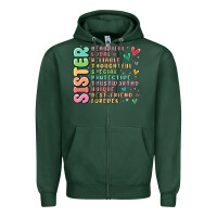 Sports Green sister beautiful loyal reliable Zipper Hoodie - MaliasSmallBusiness