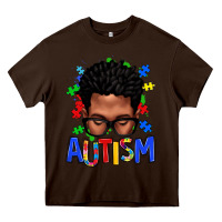 Chocolate Brown autism afro man Heavy Core Tee - texasbilliewilder