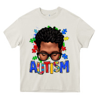 Cream autism afro man Heavy Core Tee - texasbilliewilder