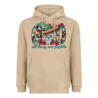 Mushroom With God All Things Are Possible With Sombrero Sku Heavyweight Hoodie - BundleAndBundleShop