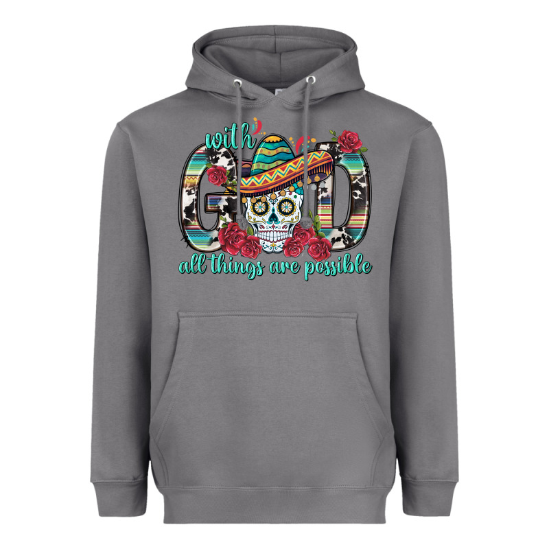 With God All Things Are Possible With Sombrero Sku Heavyweight Hoodie by BundleAndBundleShop | Teevron