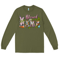 Army Green blessed mama easter Long Sleeve Tee - BarkalooDesign