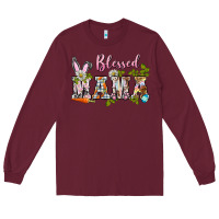 Burgundy blessed mama easter Long Sleeve Tee - BarkalooDesign