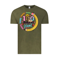 Vintage Olive happy 100 days of school Vintage Tee - Artiststas