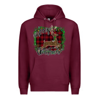 Burgundy Merry Christmas Deer Premium Hoodie - Bettercallsaul