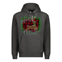 Charcoal Heather Merry Christmas Deer Premium Hoodie - Bettercallsaul