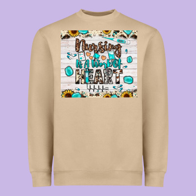 Nursing Is A Work Of Heart Heavyweight Sweatshirt Designed By Jahusdesignshop