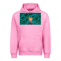 Fuchsia Pink wizard boy and mouse Urban Hoodie - TumblerDesignByShophia