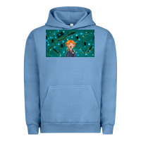 Pigment Pebble Blue wizard boy and mouse Urban Hoodie - TumblerDesignByShophia