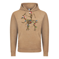 Skeleton Deer Santa Vintage Hoodie | Teevron