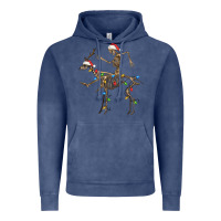 Vintage Denim skeleton deer santa Vintage Hoodie - FaDigitalArtStudio