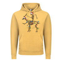 Vintage Mustard skeleton deer santa Vintage Hoodie - FaDigitalArtStudio