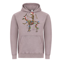 Vintage Zinc skeleton deer santa Vintage Hoodie - FaDigitalArtStudio