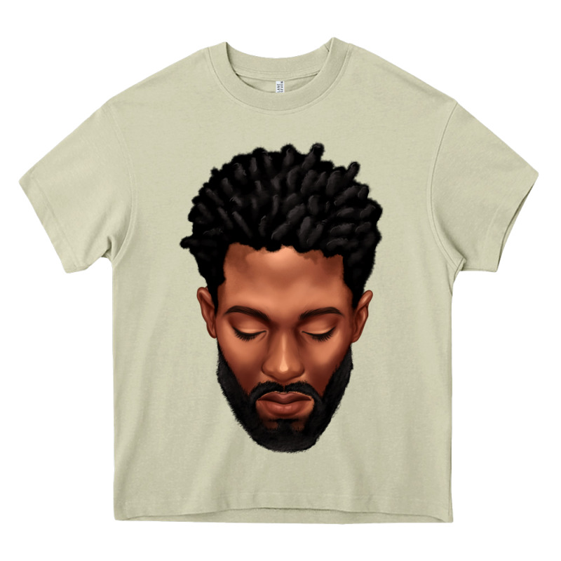 Bearded Black Man Portrait Heavy Core Tee by texasbilliewilder | Teevron