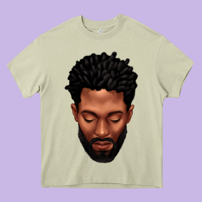 Bearded Black Man Portrait Heavy Core Tee Designed By Texasbilliewilder