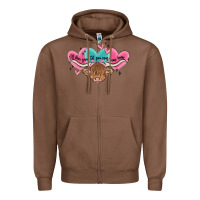 Chestnut western cow and heart Zipper Hoodie - MaliasSmallBusiness