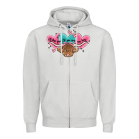 Dove Grey western cow and heart Zipper Hoodie - MaliasSmallBusiness
