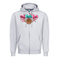 Heather Grey western cow and heart Zipper Hoodie - MaliasSmallBusiness