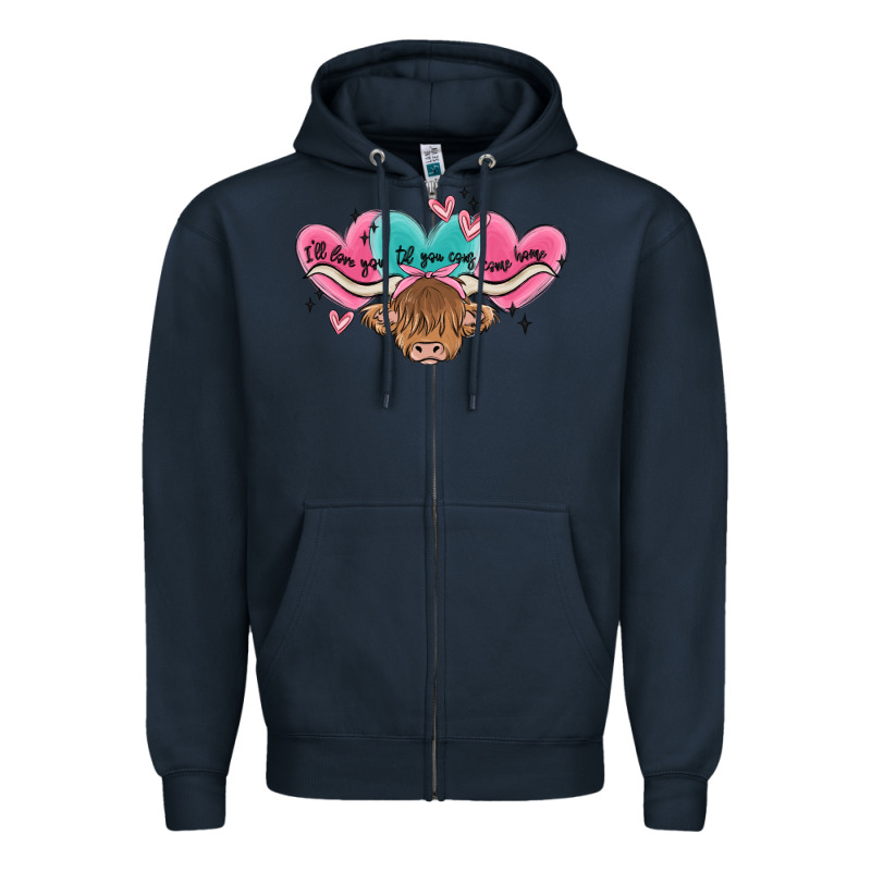 Western Cow And Heart Zipper Hoodie by MaliasSmallBusiness | Teevron
