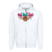 White western cow and heart Zipper Hoodie - MaliasSmallBusiness