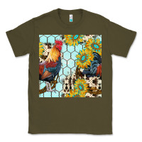 Army Green western rooster seamless pattern Classic Tee - BundleAndBundleShop