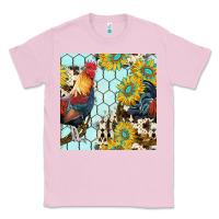 Bubblegum Pink western rooster seamless pattern Classic Tee - BundleAndBundleShop