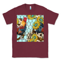 Burgundy western rooster seamless pattern Classic Tee - BundleAndBundleShop