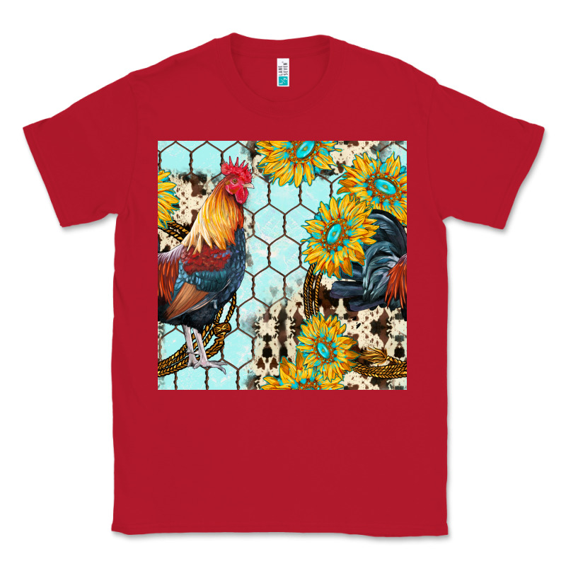 Western Rooster Seamless Pattern Classic Tee by BundleAndBundleShop | Teevron