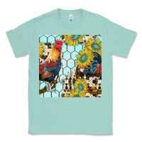 Seafoam western rooster seamless pattern Classic Tee - BundleAndBundleShop