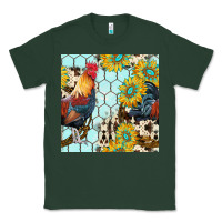 Sports Green western rooster seamless pattern Classic Tee - BundleAndBundleShop