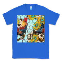 True Royal western rooster seamless pattern Classic Tee - BundleAndBundleShop