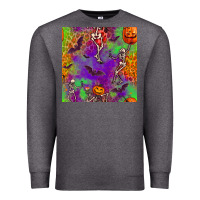 Charcoal Heather halloween party seamless pattern Premium Sweatshirt - BundleAndBundleShop