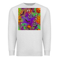 Oatmeal Heather halloween party seamless pattern Premium Sweatshirt - BundleAndBundleShop