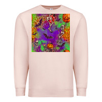 Pale Pink halloween party seamless pattern Premium Sweatshirt - BundleAndBundleShop