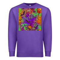 Purple halloween party seamless pattern Premium Sweatshirt - BundleAndBundleShop