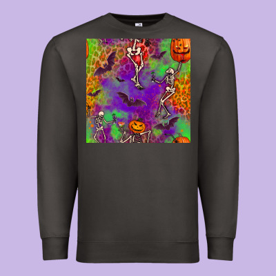 Halloween Party Seamless Pattern Premium Sweatshirt Designed By Bundleandbundleshop