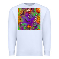 White halloween party seamless pattern Premium Sweatshirt - BundleAndBundleShop