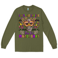 Army Green i'm dead inside but it's mardi gras Long Sleeve Tee - Jasminsmagicworld
