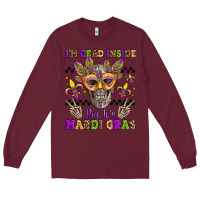 Burgundy i'm dead inside but it's mardi gras Long Sleeve Tee - Jasminsmagicworld