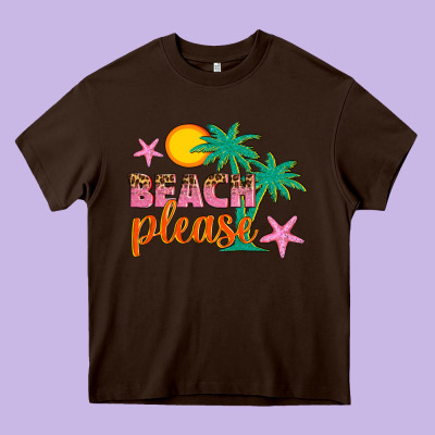 Beach Please Heavy Core Tee Designed By Artiststas