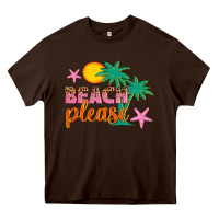 Chocolate Brown beach please Heavy Core Tee - Artiststas