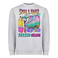 Heather Grey rolling into second grade Heavyweight Sweatshirt - BundleAndBundleShop