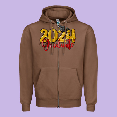 2024 Graduate Zipper Hoodie Designed By Maliassmallbusiness